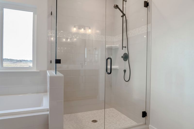 Contemporary Shower with Black Frame